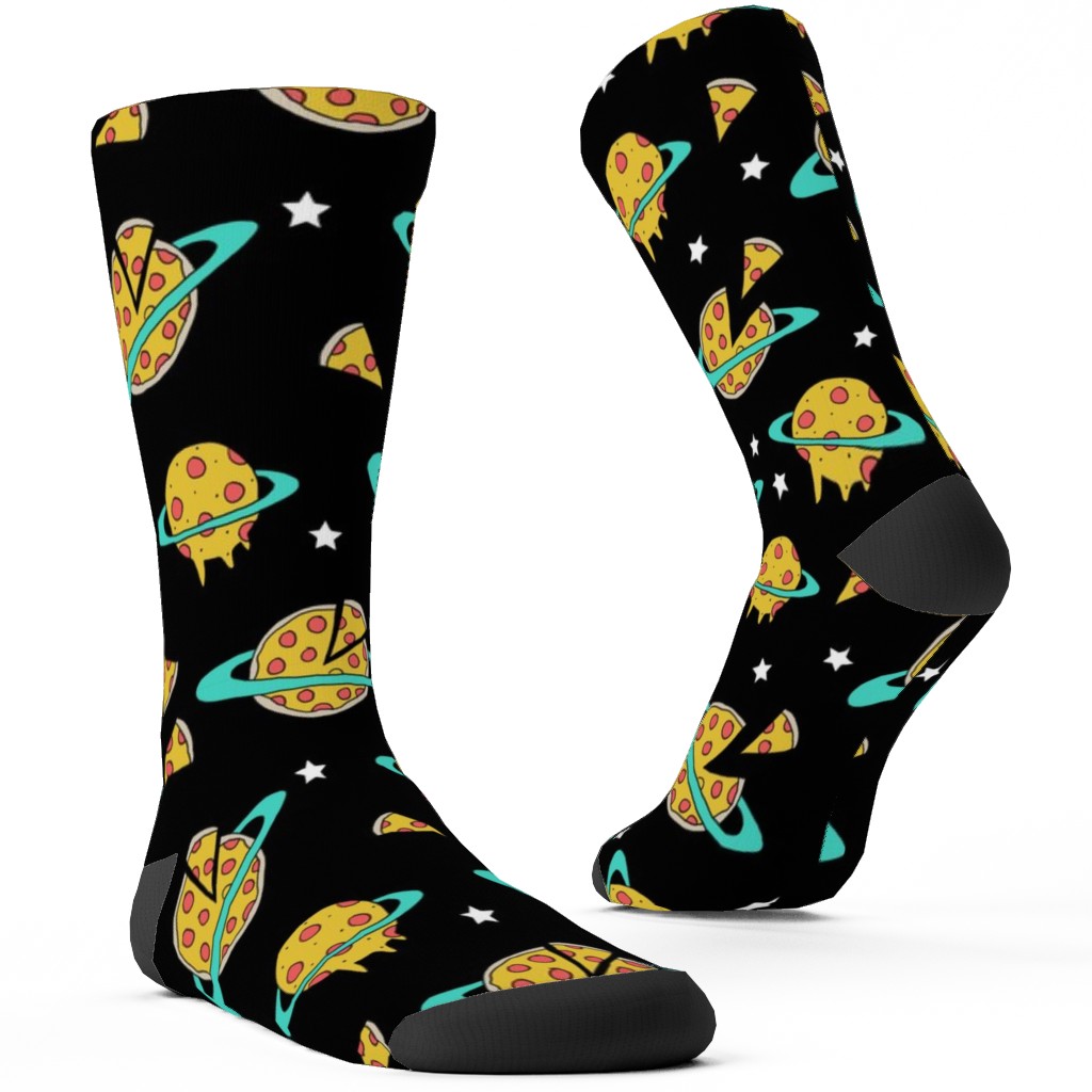 Pizza Planet - Multi on Dark Custom Socks, Multicolor