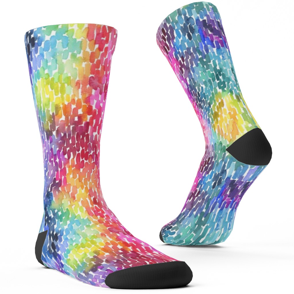 Watercolor Marks - Multi Custom Socks, Multicolor