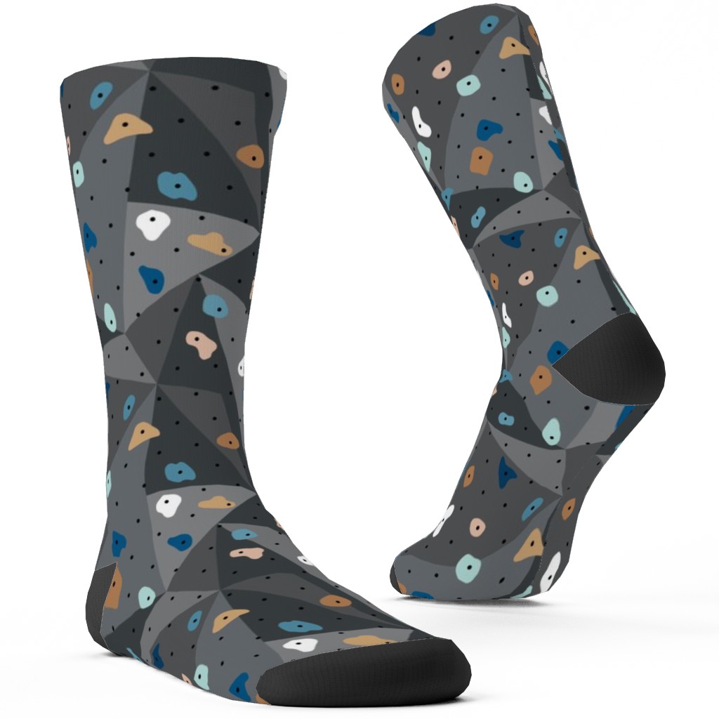 Climbing Lovers Bouldering Custom Socks, Gray, Slate