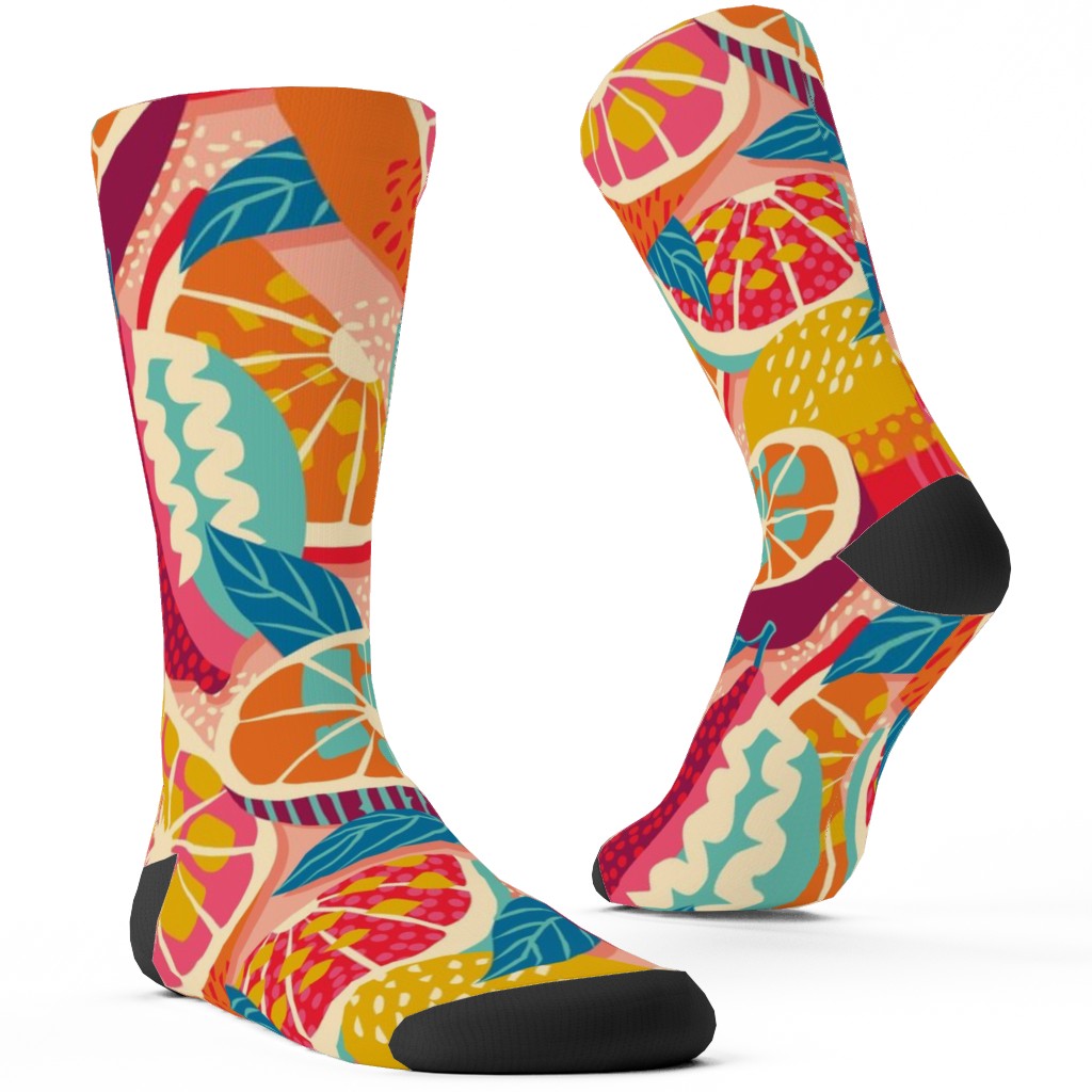 Squeeze the Day - Bold Custom Socks, Orange, Orange