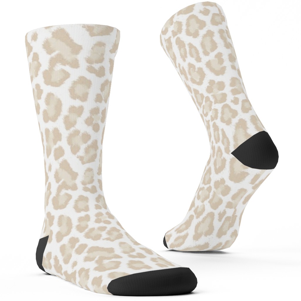 Natural Leopard Beige Custom Socks Shutterfly