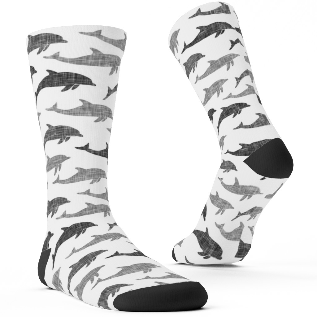 Dolphins Custom Socks, Gray, Fog