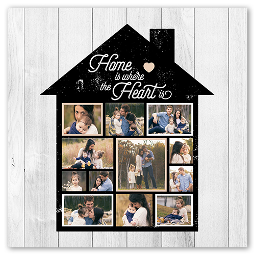 Home is Where the Heart is, -8x8-Black