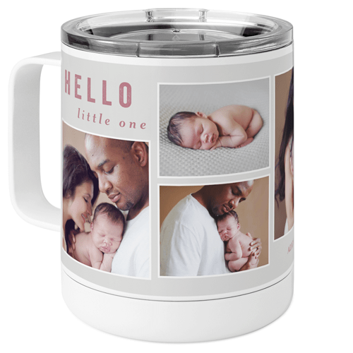 Hello Loved One Stainless Steel Mug, 10oz, Gray, silver lining