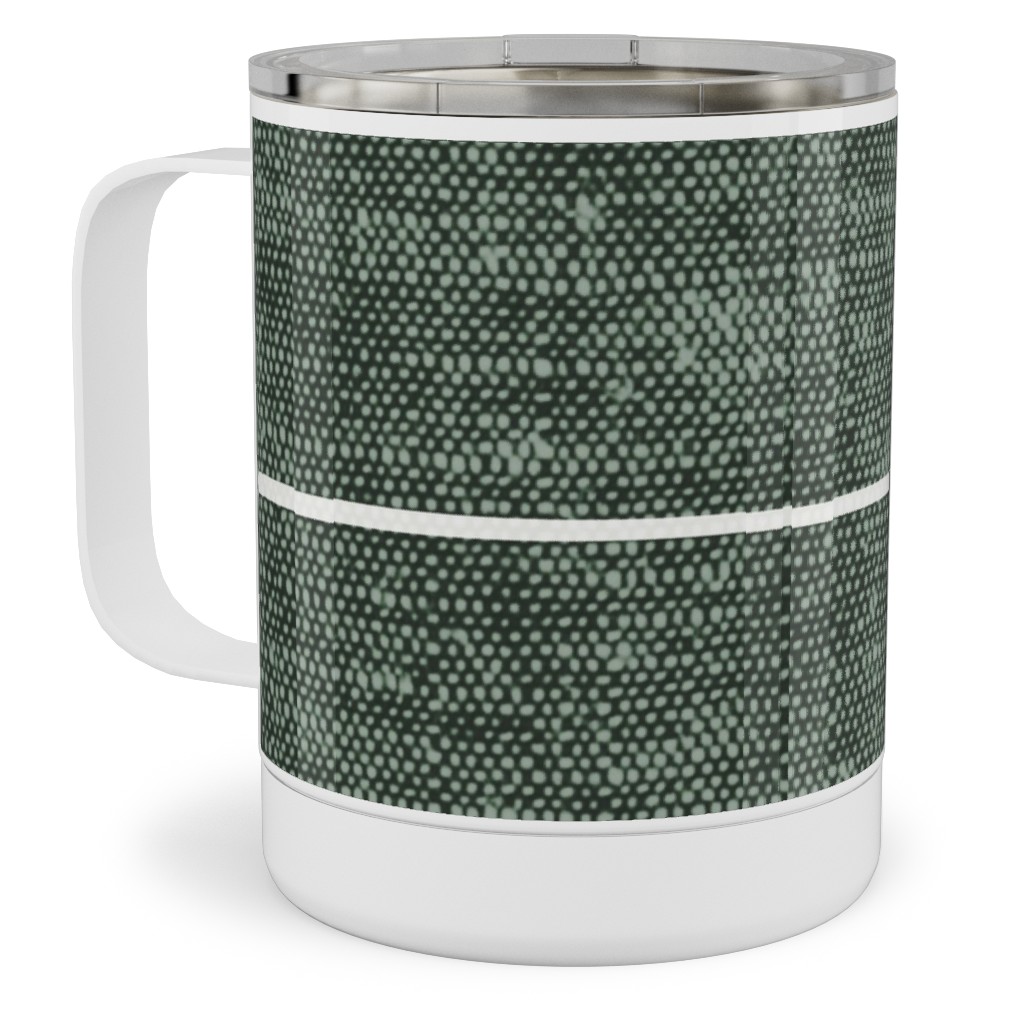 Farmhouse Stripes - Restoration Green Stainless Steel Mug, 10oz, Green, Classic Green