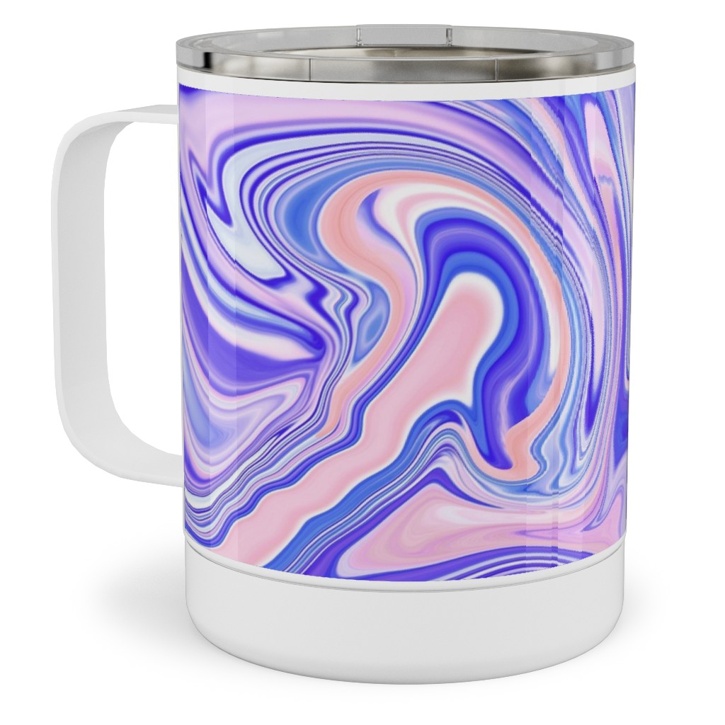 Love Spell Marble - Purple Coral Pink Stainless Steel Mug, 10oz, Purple