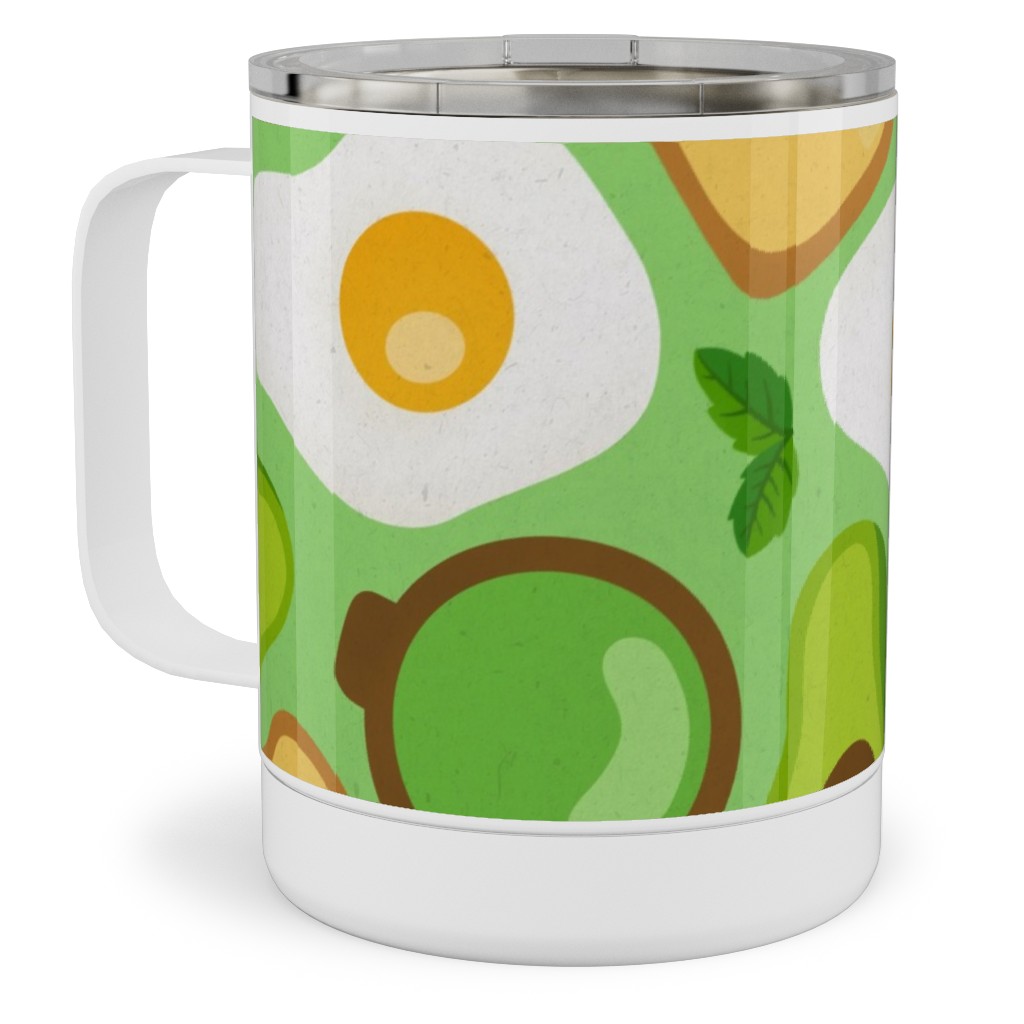 Deconstructed Avocado Toast - Green Stainless Steel Mug, 10oz, Green, Classic Green