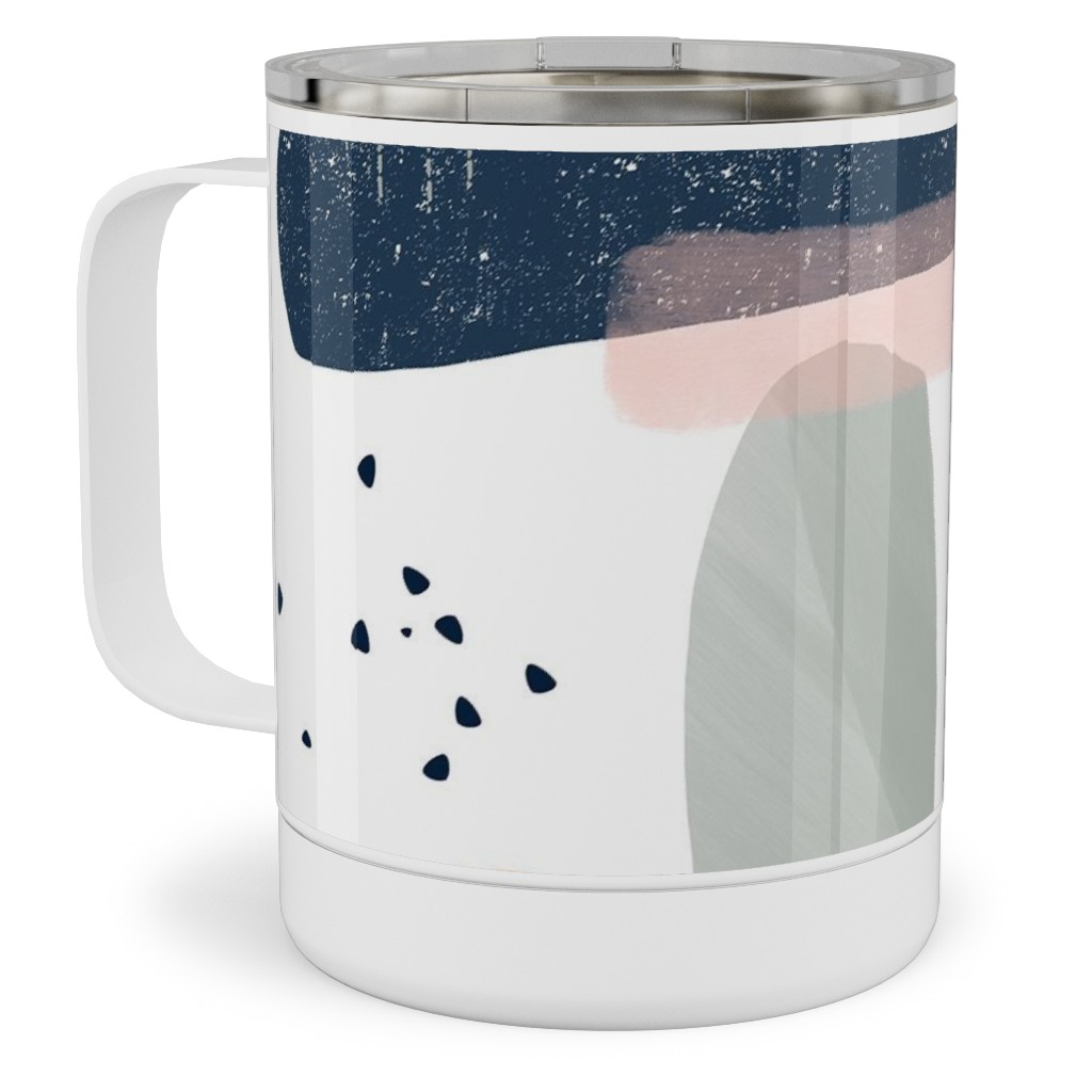 Abstract Minima - Multi Stainless Steel Mug, 10oz, Multicolor