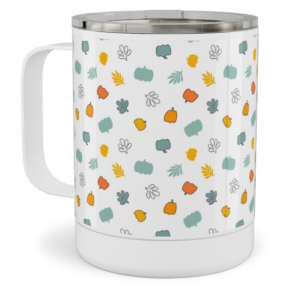 Autumn Harvest Vegetables - Light Stainless Steel Mug, 10oz, Multicolor