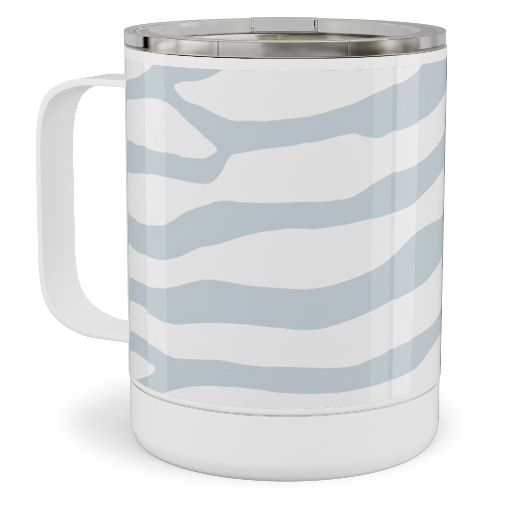 Brackenbury Beach Custom - Blue Stainless Steel Mug, 10oz, Gray, Gray