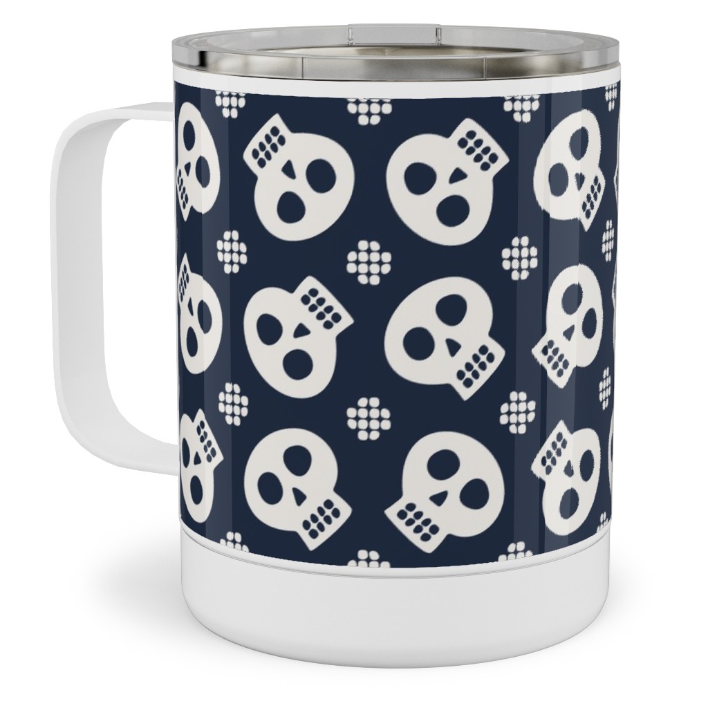 Halloween Skulls Stainless Steel Mug, 10oz, Black, Silhouette