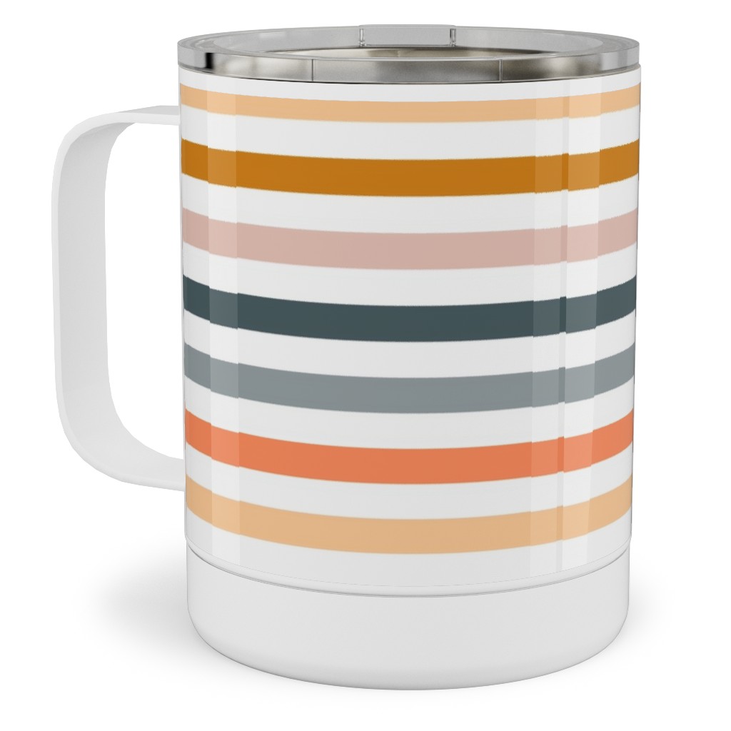 Multicolor Stripes - Warm Stainless Steel Mug, 10oz, Multicolor