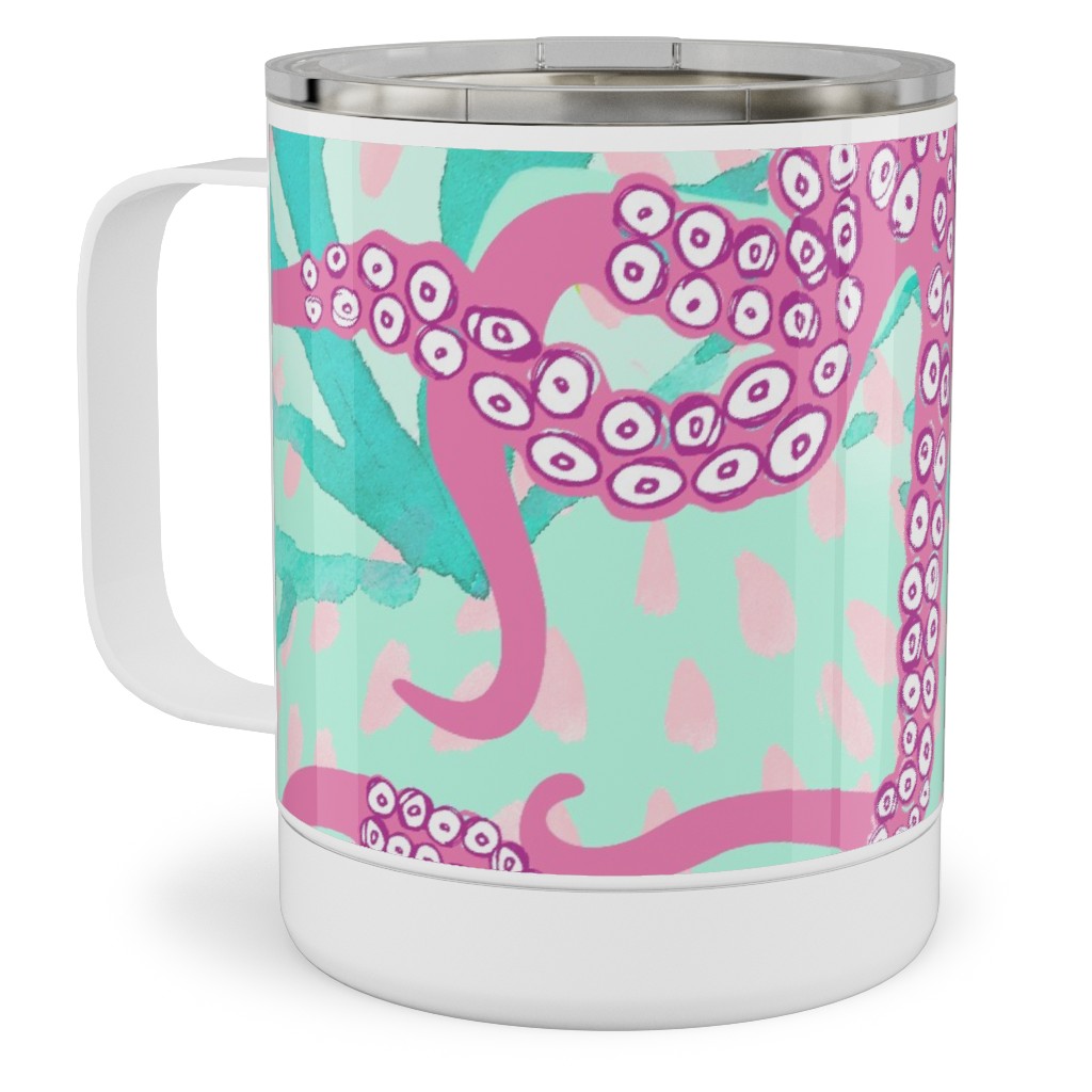 Oceana - Pink and Teal Stainless Steel Mug, 10oz, Multicolor