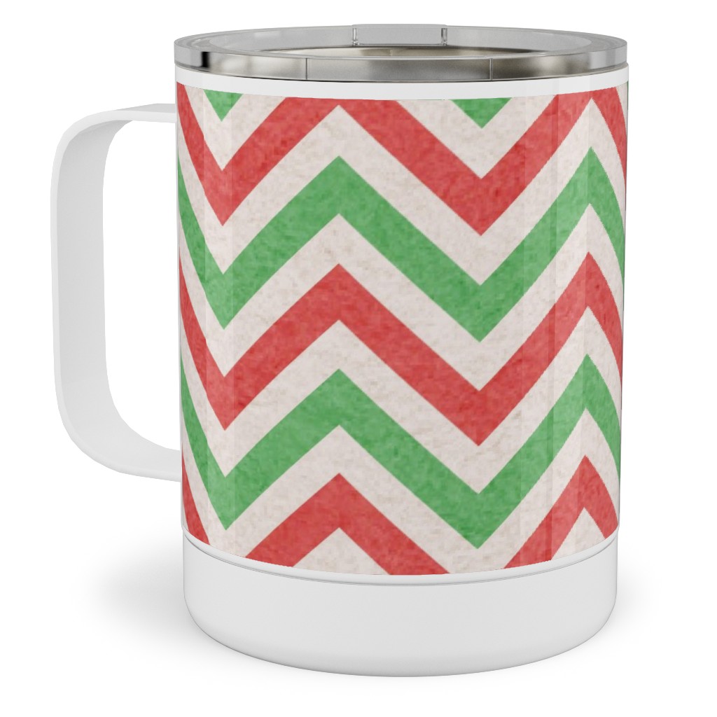 Mottled Holiday Zigzags Stainless Steel Mug, 10oz, Multicolor