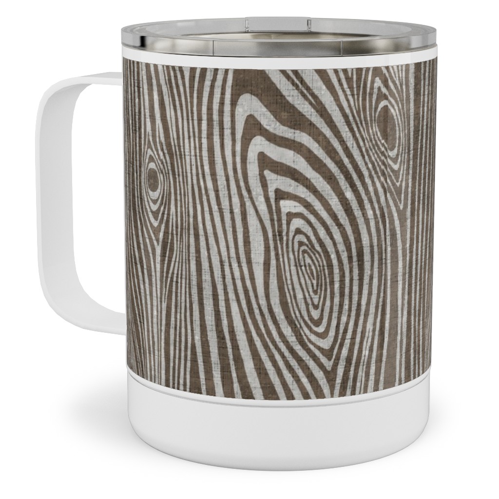 Woodgrain Driftwood Stainless Steel Mug, 10oz, Brown