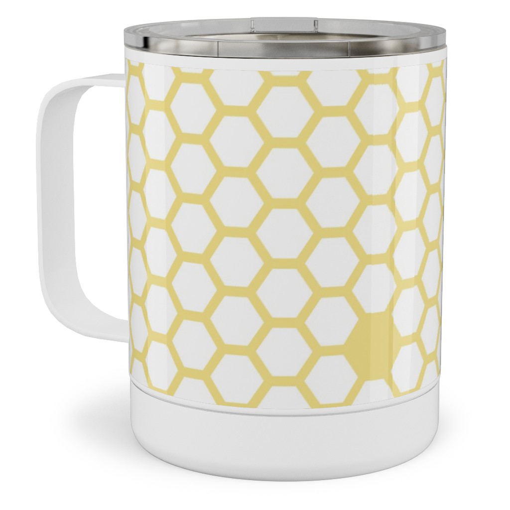 Honeycomb - Sugared Spring - Yellow Stainless Steel Mug, 10oz, Yellow