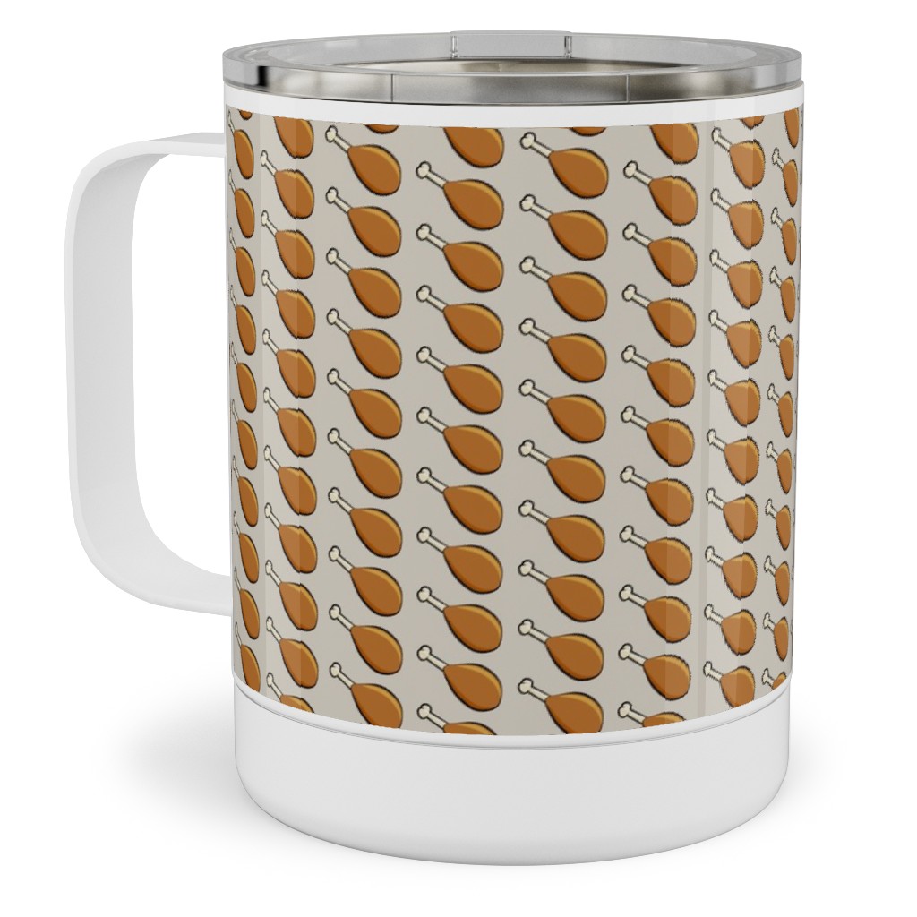 Turkey Legs - Beige Stainless Steel Mug, 10oz, Beige, Pearl