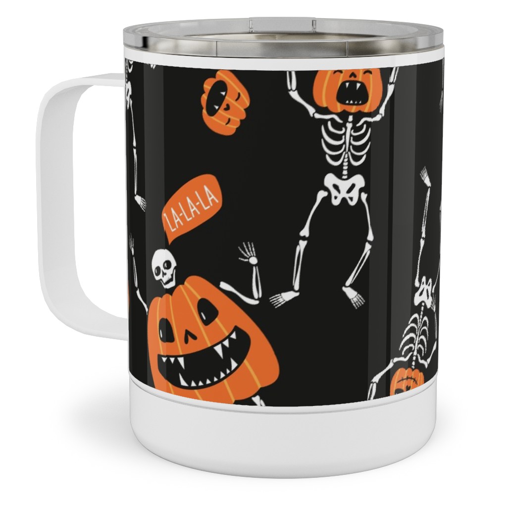 Halloween Party - Black Stainless Steel Mug, 10oz, Orange