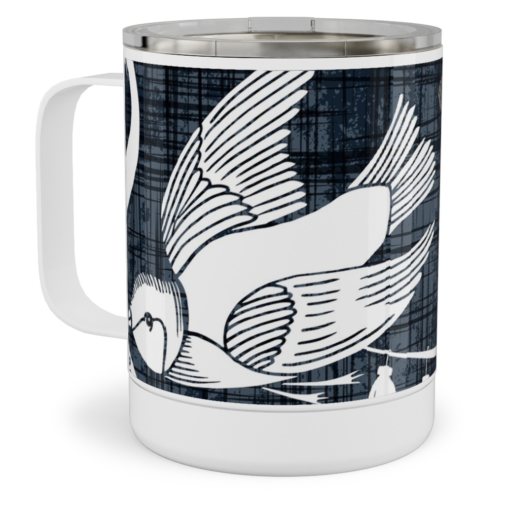 Merry Forest Stainless Steel Mug, 10oz, Black, Golden