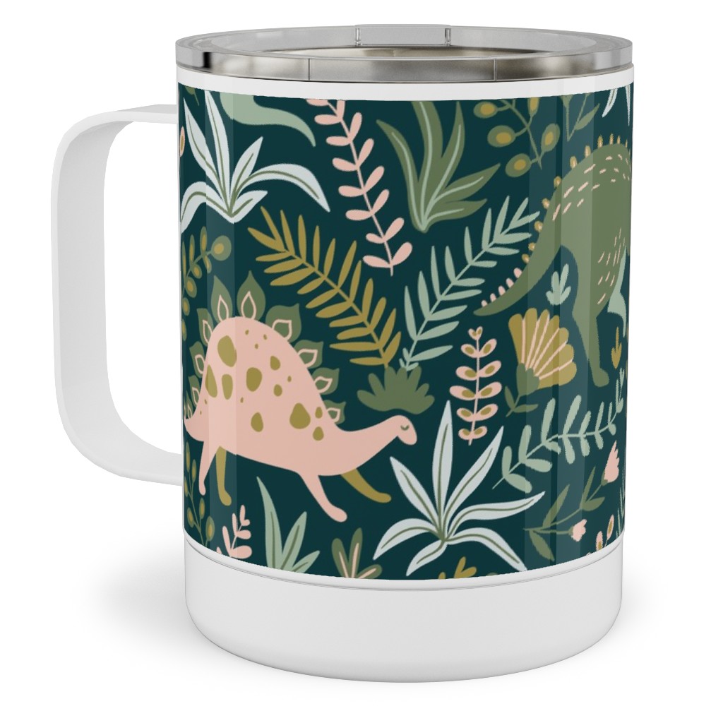 Dino - Green Stainless Steel Mug, 10oz, Green, Classic Green