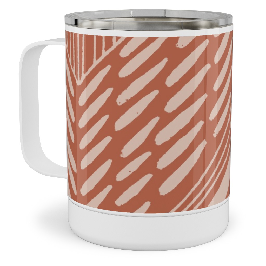 Neutral Retreat - Terracotta Stainless Steel Mug, 10oz, Pink
