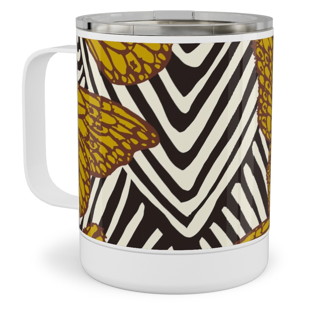 Enchanted Butterfly - Gold Stainless Steel Mug, 10oz, Yellow