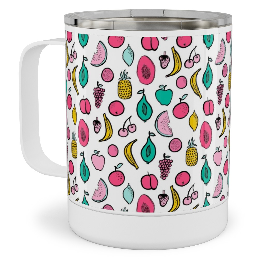 Summer Tropical Fruits - Multi Stainless Steel Mug, 10oz, Multicolor