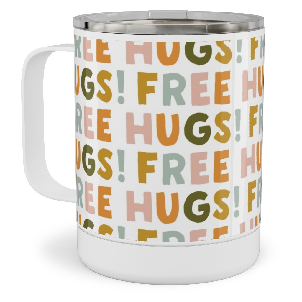 Free Hugs! - Multi Warm Stainless Steel Mug, 10oz, Multicolor