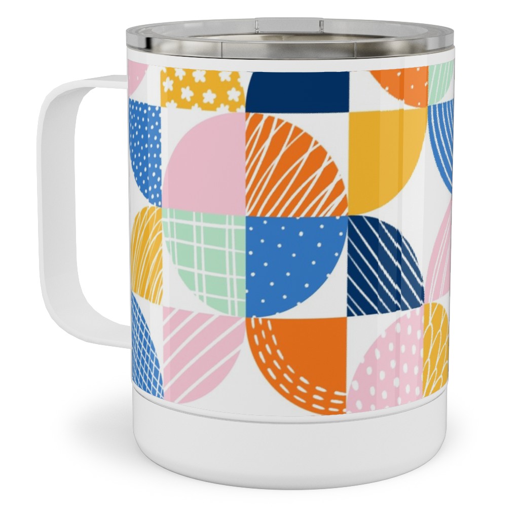 Modern Quilt Pattern - Multi Stainless Steel Mug, 10oz, Multicolor