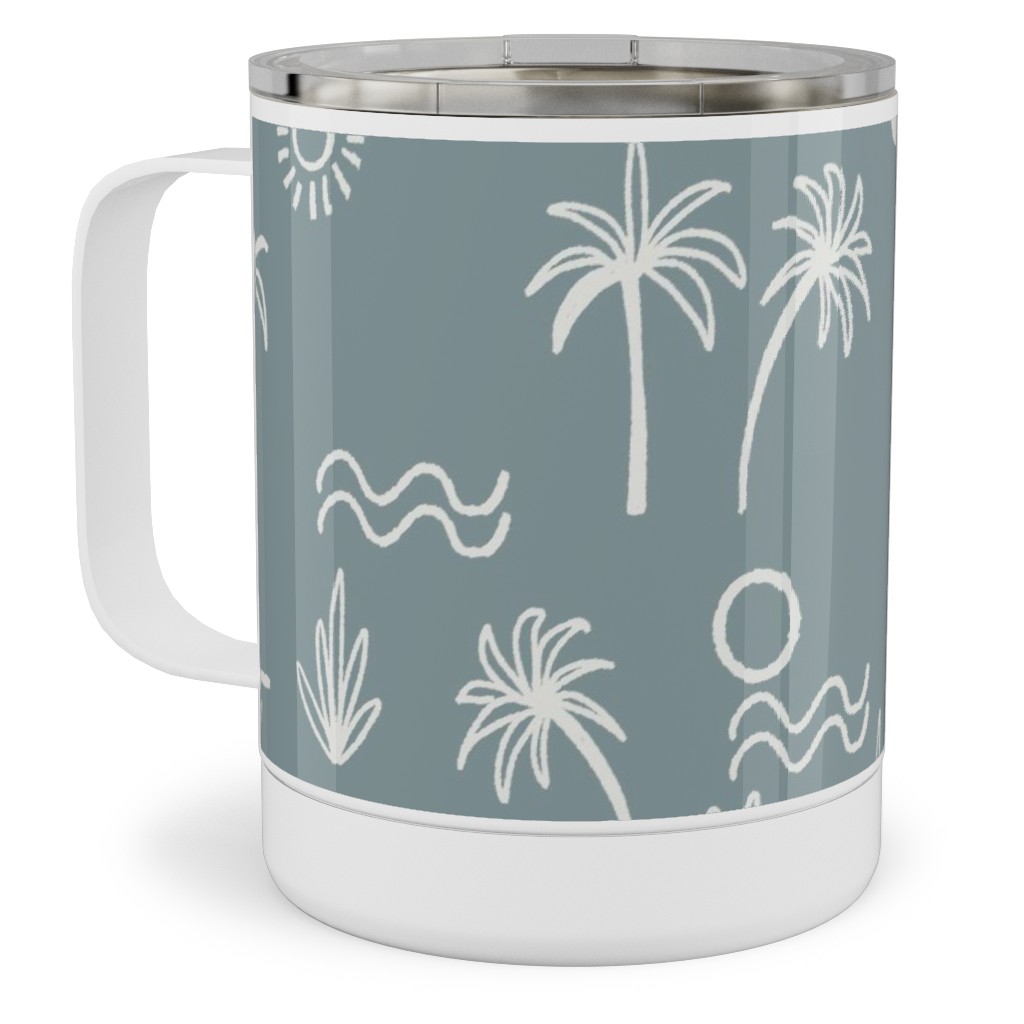 Summer Sun - Slate Stainless Steel Mug, 10oz, Blue, True Blue