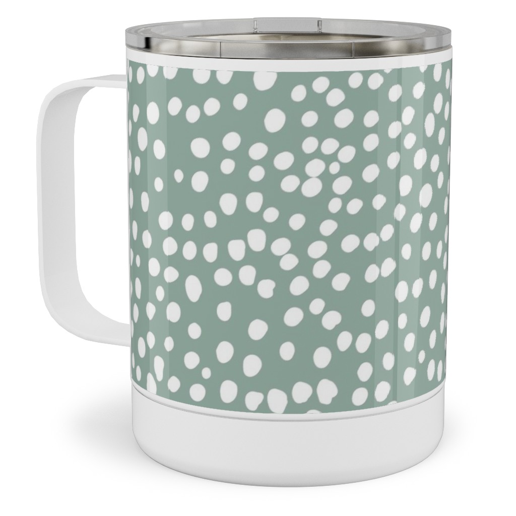 Cheetah - Sage Green Stainless Steel Mug, 10oz, Green