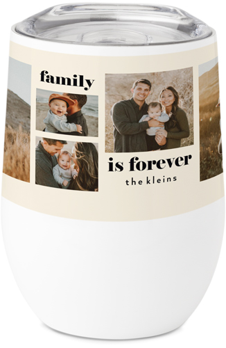 Family Forever Stainless Steel Travel Tumbler, 12oz, Beige