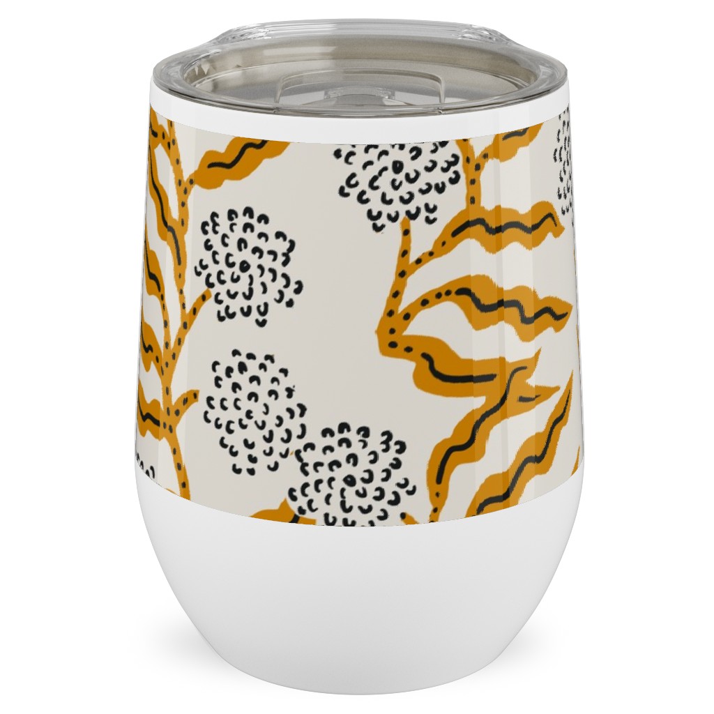 La Ville Vine - Yellow Stainless Steel Travel Tumbler, 12oz, Yellow