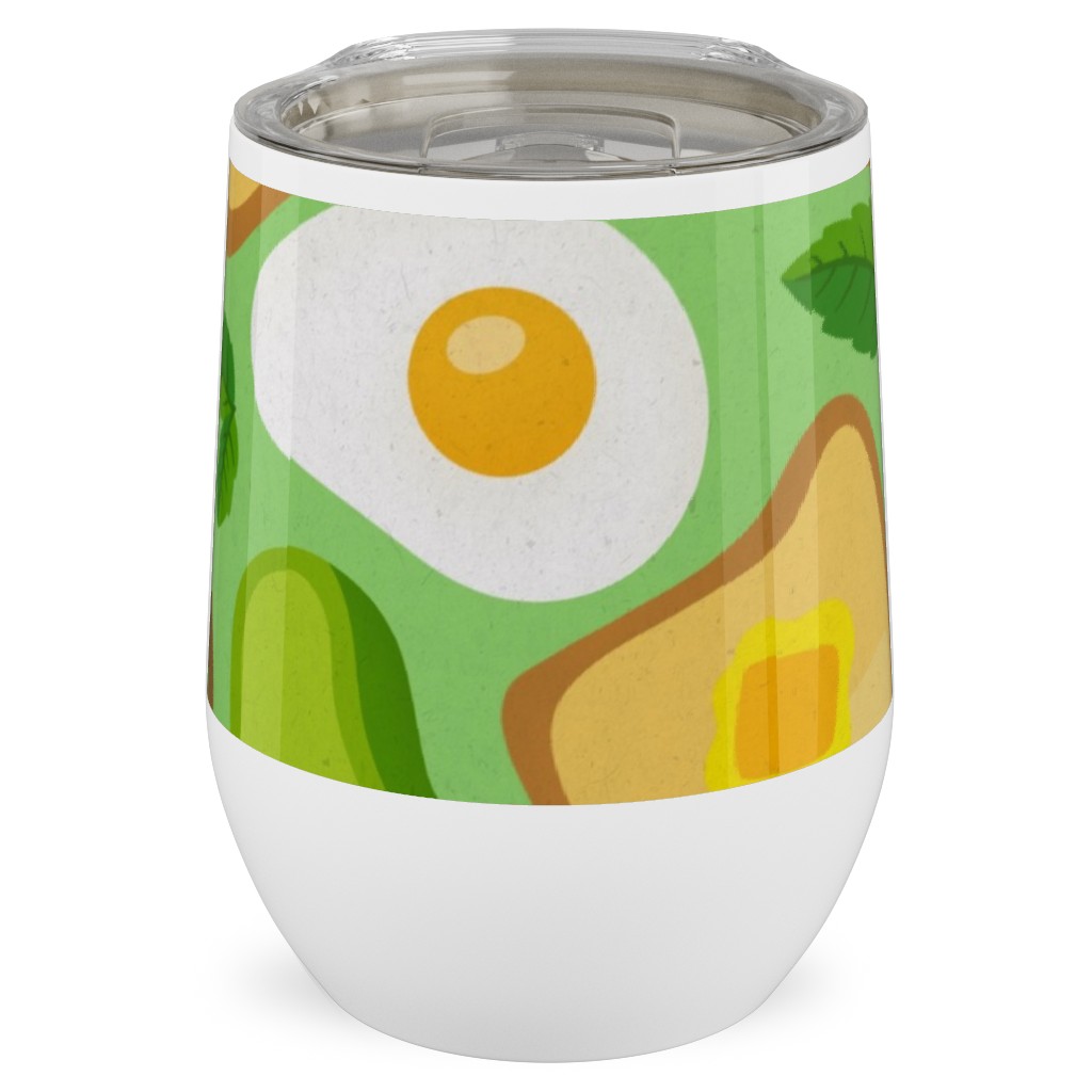 Deconstructed Avocado Toast - Green Stainless Steel Travel Tumbler, 12oz, Green, Classic Green