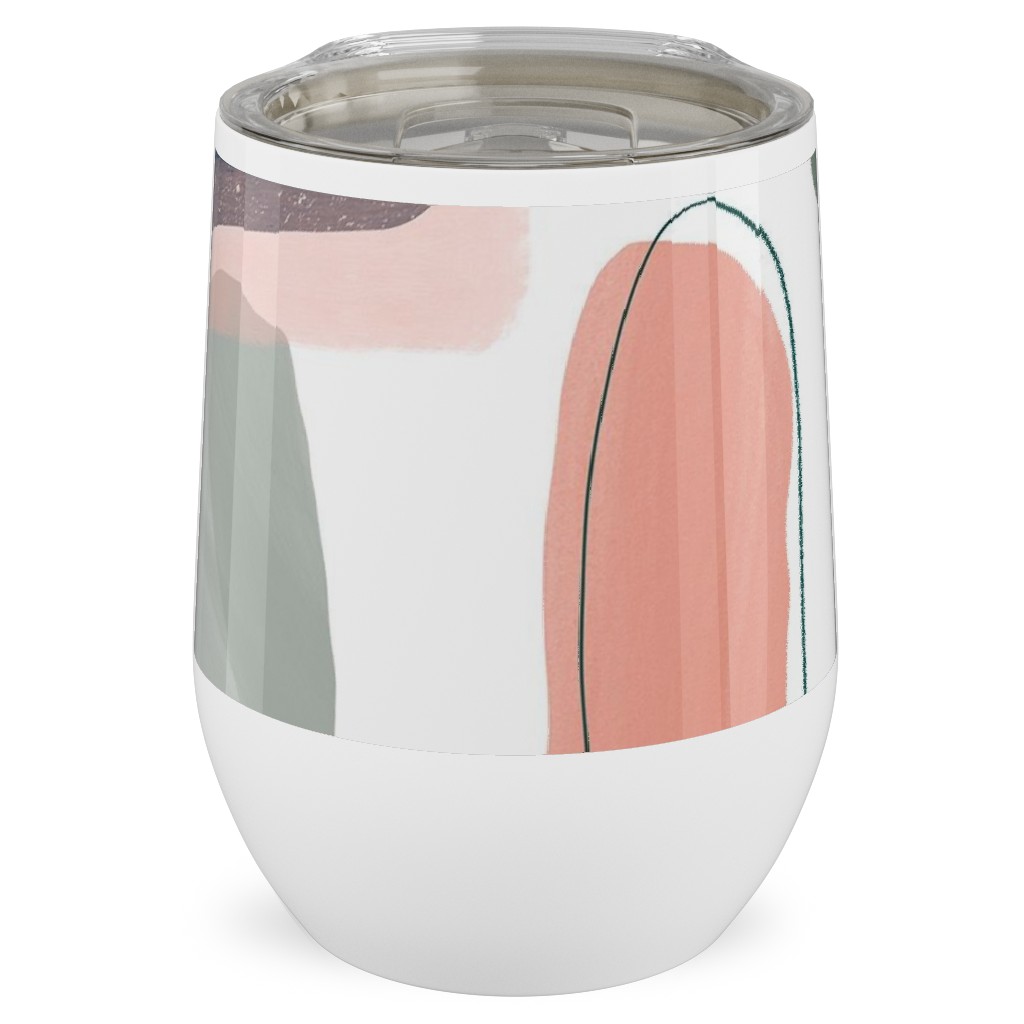 Abstract Minima - Multi Stainless Steel Travel Tumbler, 12oz, Multicolor