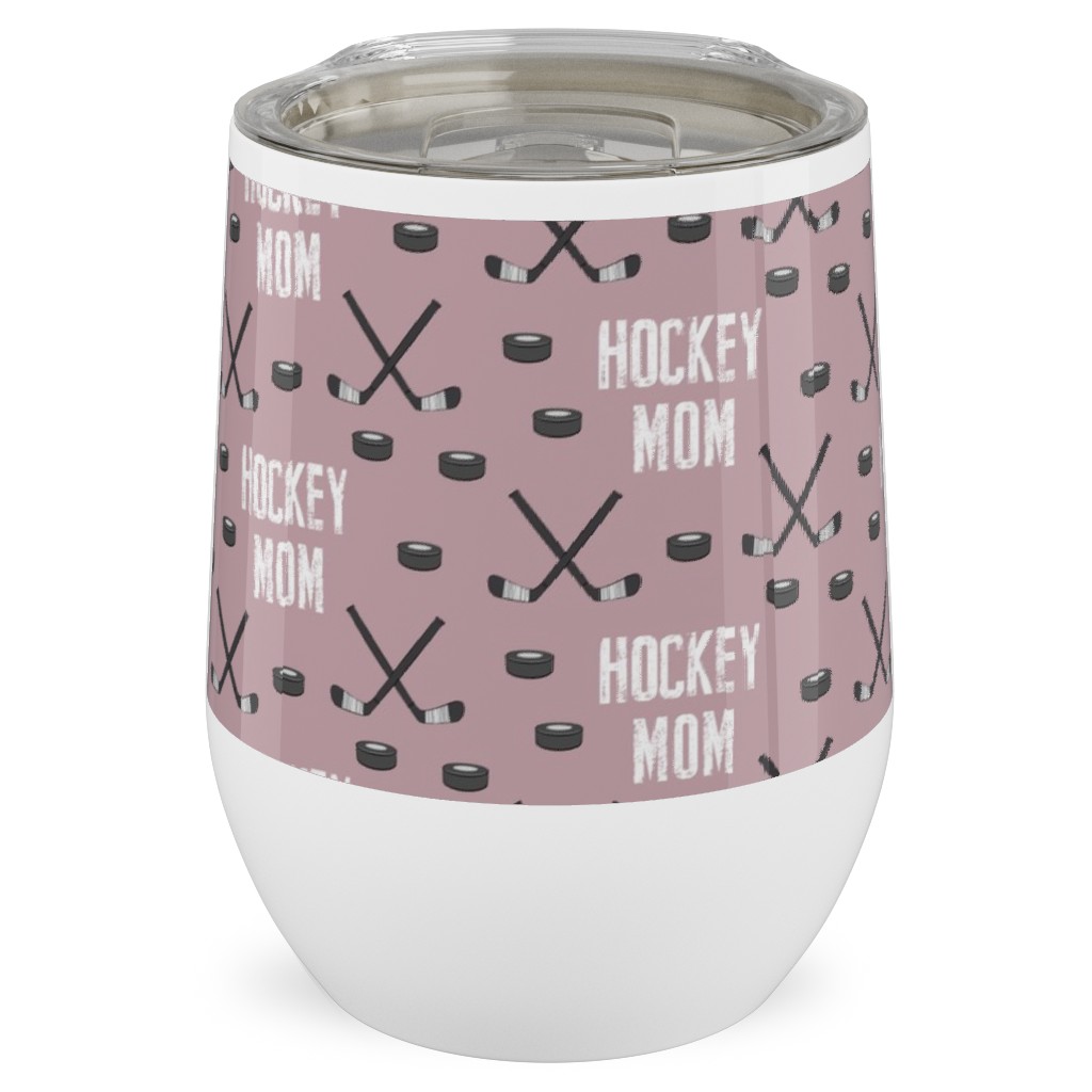 Hockey Mom - Mauve Stainless Steel Travel Tumbler, 12oz, Pink