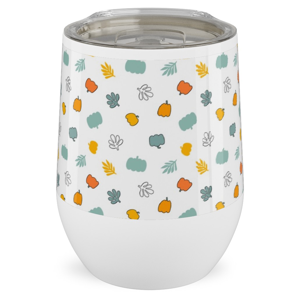 Autumn Harvest Vegetables - Light Stainless Steel Travel Tumbler, 12oz, Multicolor