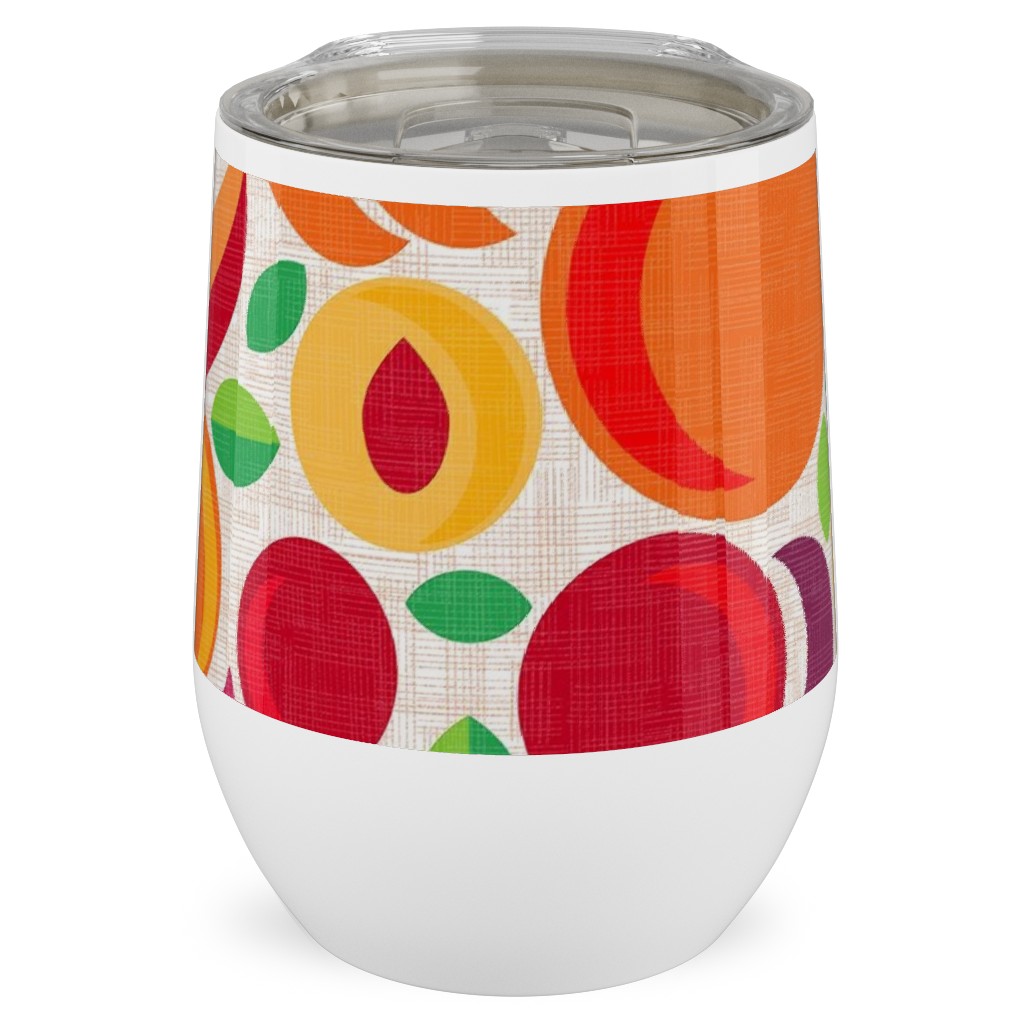 Plum Peach Perfection - Multi Stainless Steel Travel Tumbler, 12oz, Orange, Orange