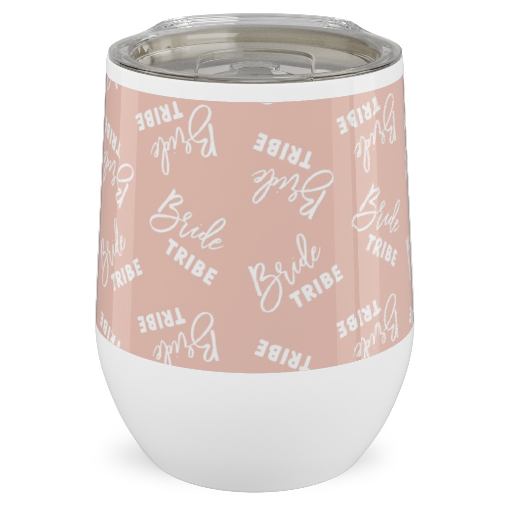 Bride Tribe - Light Pink Stainless Steel Travel Tumbler, 12oz, Pink