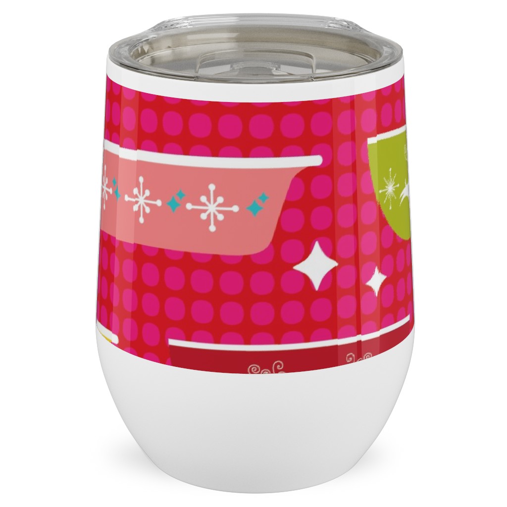 Christmas Dishes Stainless Steel Travel Tumbler, 12oz, Multicolor