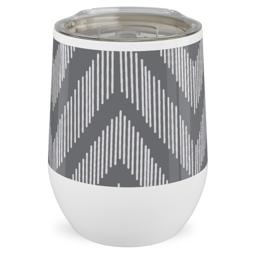 Ikat Stainless Steel Travel Tumbler, 12oz, Gray