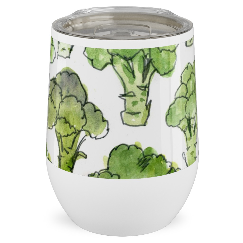 Broccoli - Green Stainless Steel Travel Tumbler, 12oz, Green