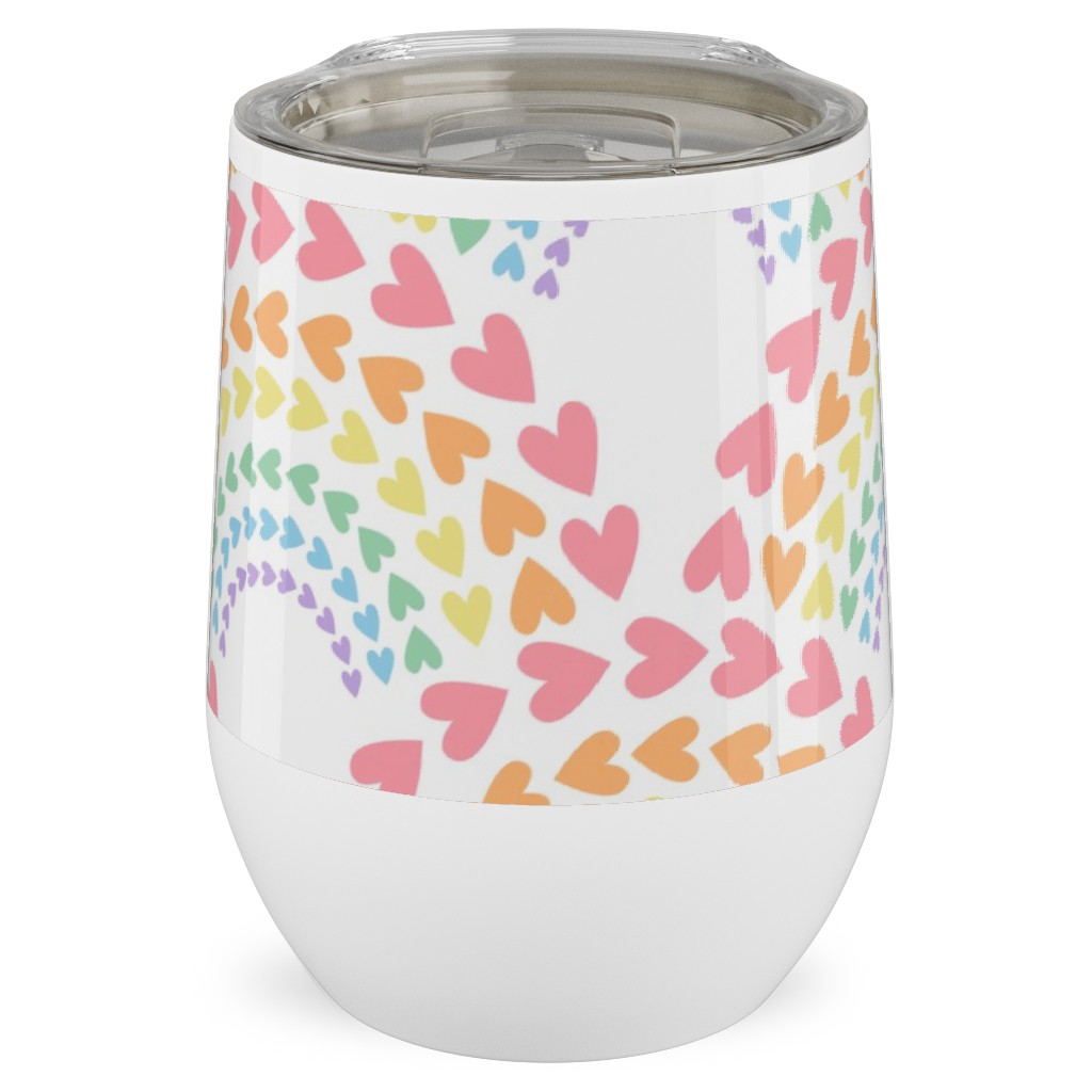 Rainbow Love Stainless Steel Travel Tumbler, 12oz, Multicolor, Penelope