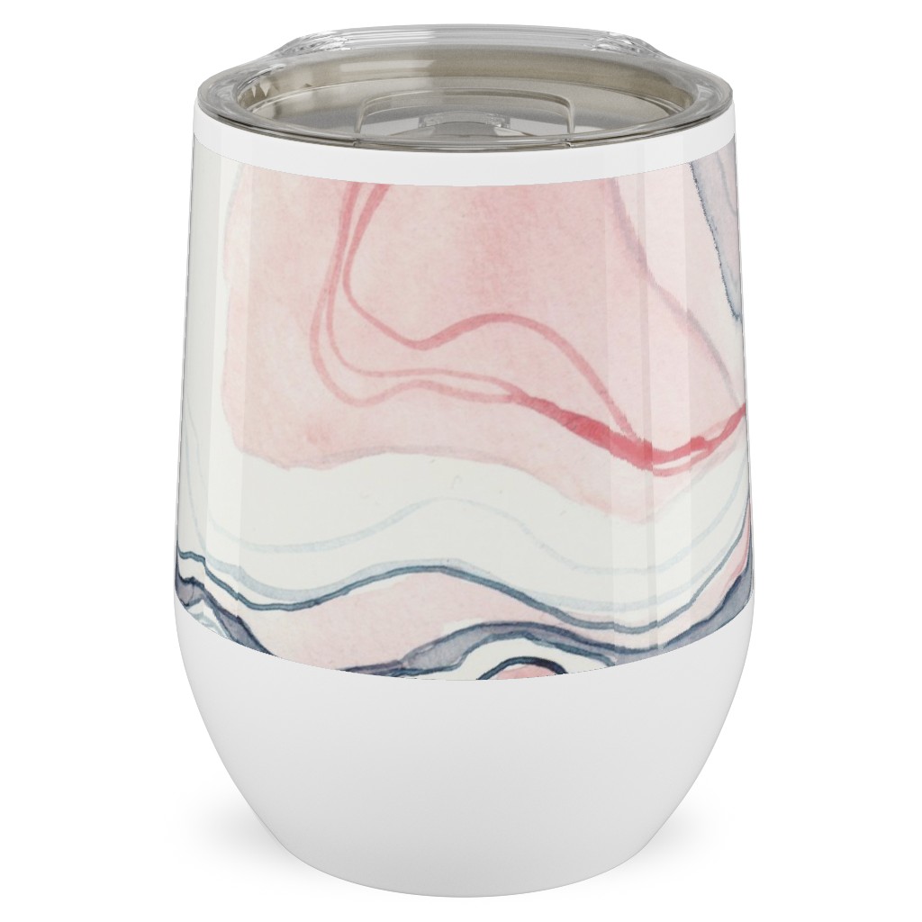 Watercolor Marble Stainless Steel Travel Tumbler, 12oz, Pink