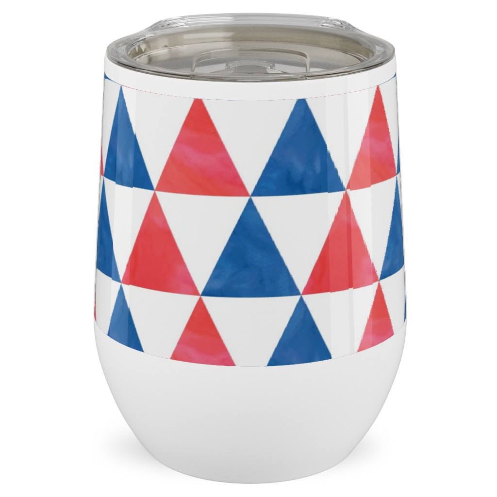 Faded Triangles - Multi Stainless Steel Travel Tumbler, 12oz, Multicolor