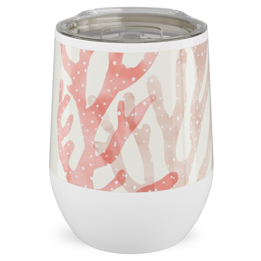 Coral Mermaid Stainless Steel Travel Tumbler, 12oz, Pink