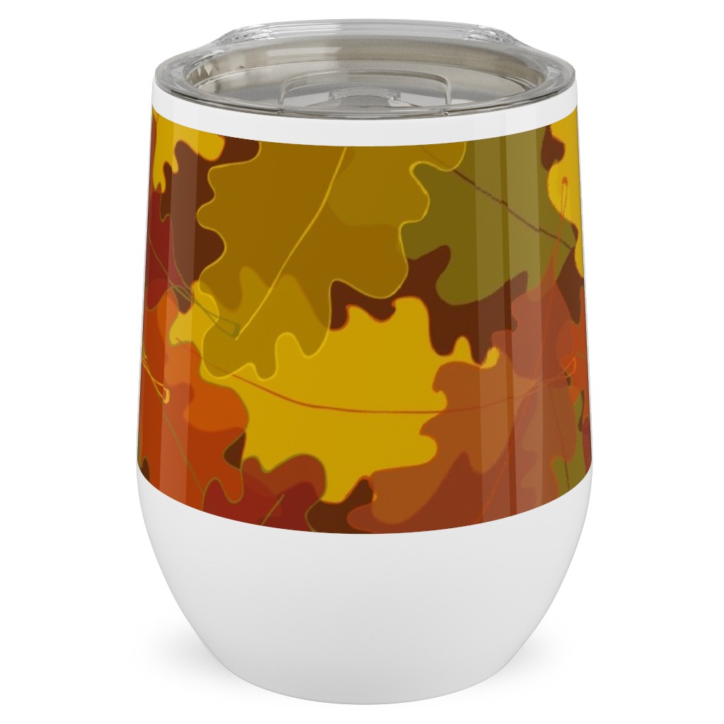 Oak Pile Stainless Steel Travel Tumbler, 12oz, Orange, Orange