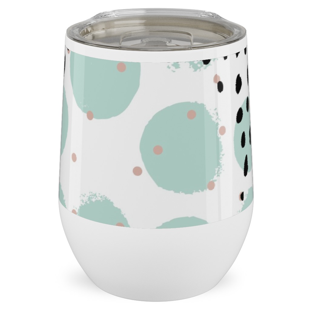 Abstract Rain - Green Stainless Steel Travel Tumbler, 12oz, Green, Classic Green