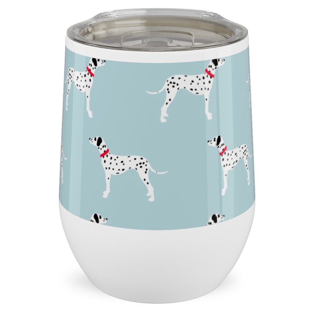 Dalmatians - Dogs - Blue Stainless Steel Travel Tumbler, 12oz, Blue, True Blue