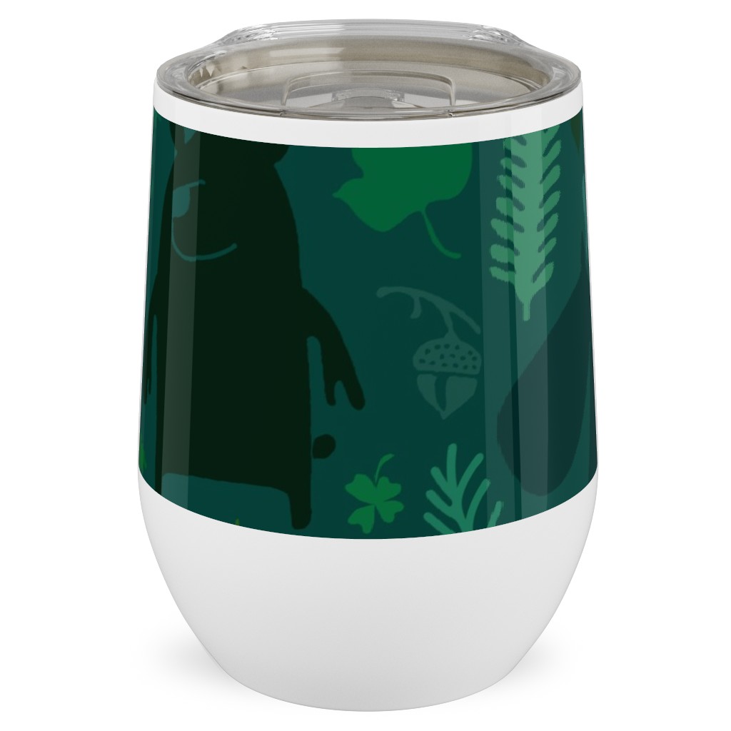 Pnw Forest - Emerald Green Stainless Steel Travel Tumbler, 12oz, Green